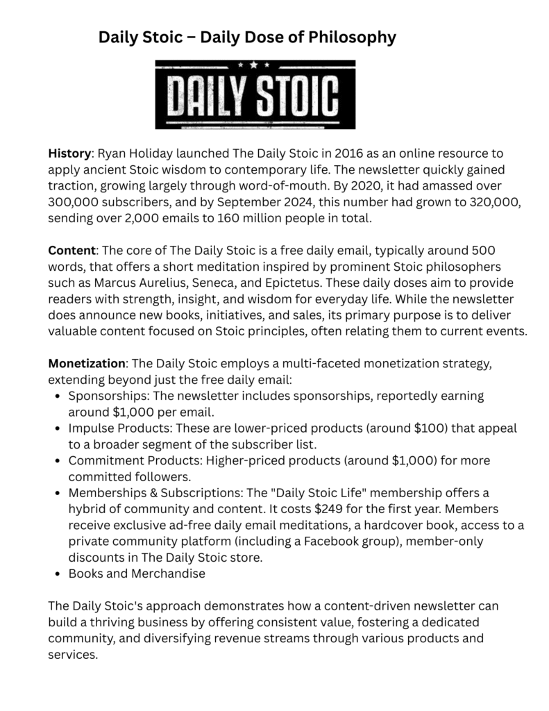 daily stoic newsletter
