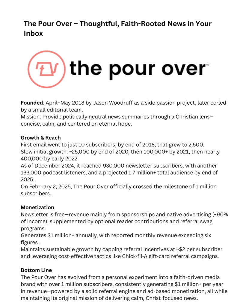 pour over newsletter